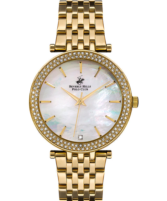 Beverly Hills Polo Club, Men's, Analog Watch, Gold Dial, with Stainless Steel Band, BH-BP3183C.120