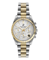 Beverly Hills Polo Club Women's Watch Analog, Silver Dial Silver & Gold Stainless Steel Strap, BP3204C.230
