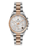 Beverly Hills Polo Club Women's Watch Analog, Silver Dial Silver & Gold Stainless Strap, BP3204C.530