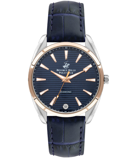 Beverly Hills Polo Club, Men's, Analog Watch, Blue Dial, with Leather Band, BH-BP3339X.590