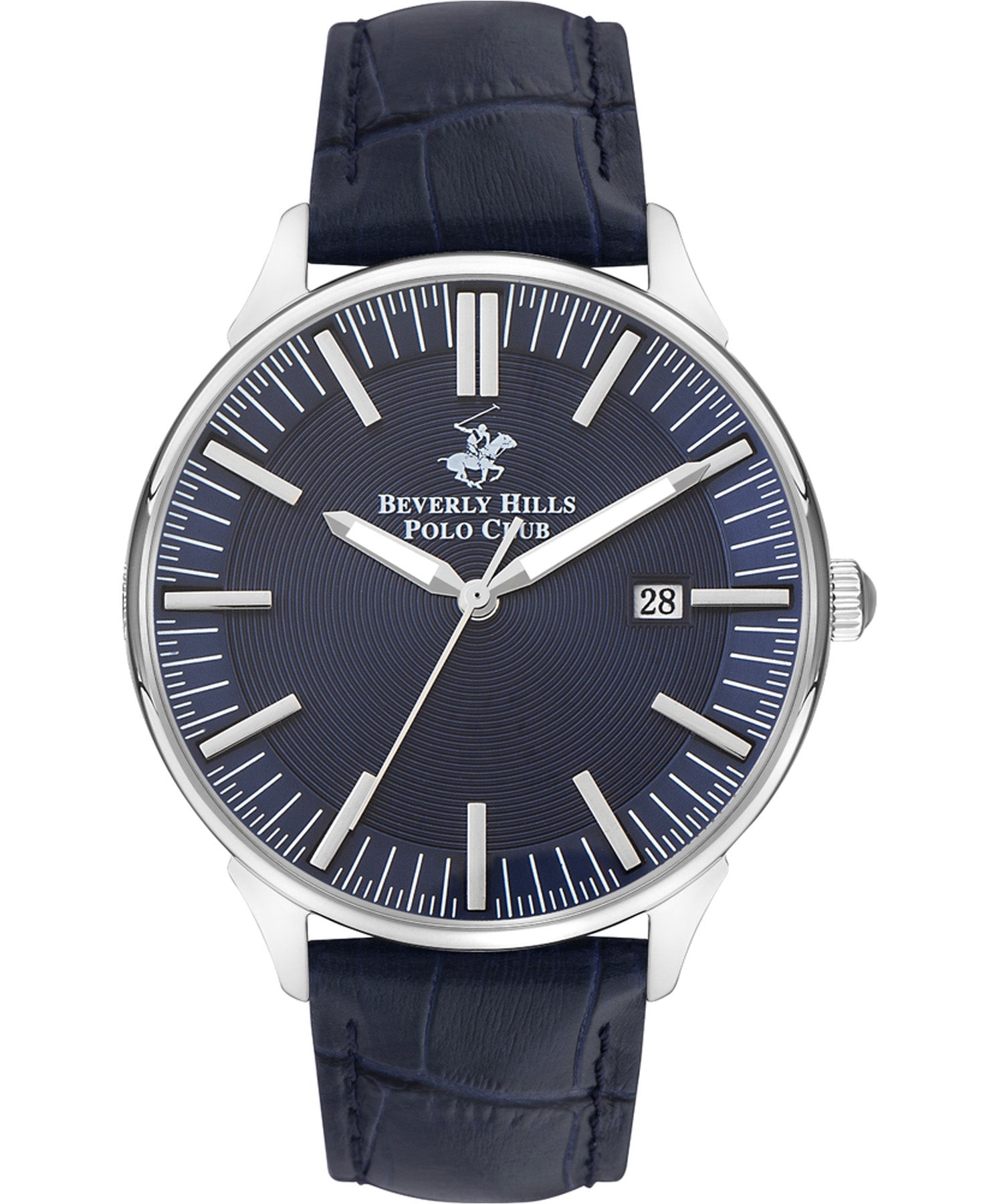 Beverly Hills Polo Club  Men's watch, Blue Dial, Blue Leather Strap Wrist Watch, BP3342X.399