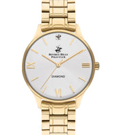 Beverly Hills Polo Club  Women's Analog Watch, Silver Dial & Gold Stainless Steel Strap, BP3348X.130