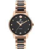 Beverly Hills Polo Club Women's Analog Watch, Black Dial & Two Tone Stainless Steel Strap, BP3349X.450