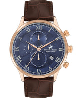 Beverly Hills Polo Club  Men's watch, Dark Blue Dial, Brown Leather Strap Wrist Watch,BP3371X.492