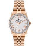 Beverly Hills Polo Club  Women's watch, Silver Dial, Gold Stainless Steel Metal Strap, Wrist Watch, BP3383C.430