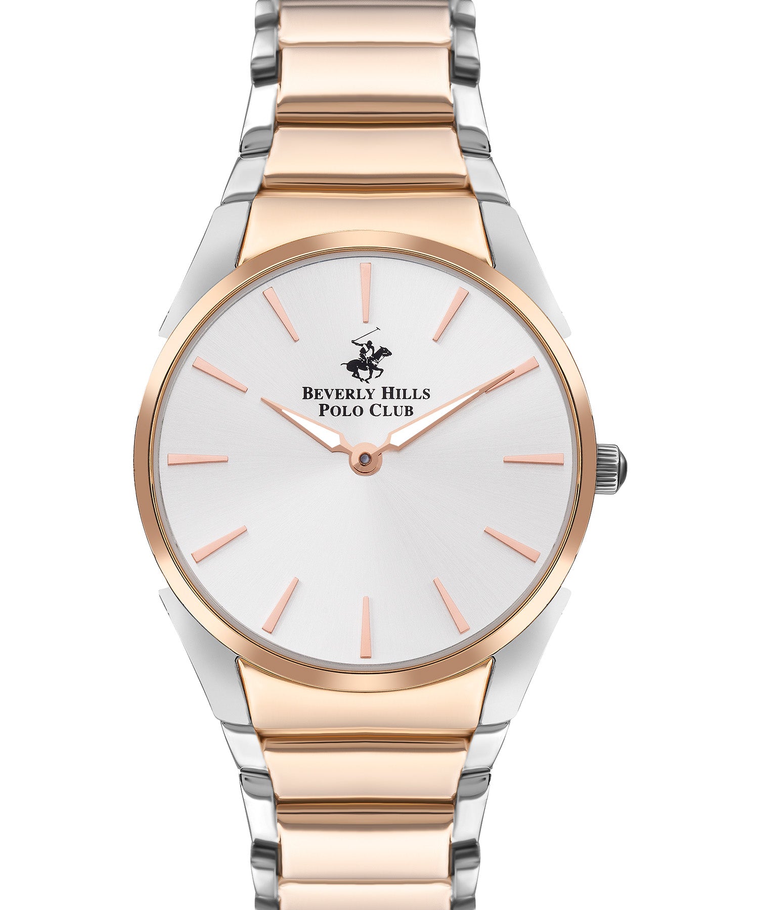 Beverly Hills Polo Club Women's watch, Silver Dial,Two Tone Stainless Steel Metal Strap, Wrist Watch, BP3384C.530