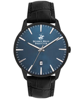 Beverly Hills Polo Club  Men's watch, Blue Dial, Black Leather Strap, Wrist Watch,BP3393X.691