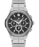 Beverly Hills Polo Club Men's watch, Black Dial, Silver Stainless Steel Strap, Wrist Watch,BP3406X.350