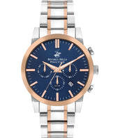 Beverly Hills Polo Club Men's watch, Blue Dial, Two Tone Stainless Steel Strap, Wrist Watch,BP3408X.590