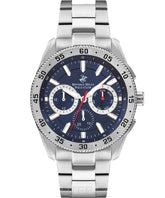 Beverly Hills Polo Club Men's watch,Dark Blue Dial, Silver Stainless Steel Strap, Wrist Watch,BP3409X.390