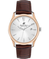 Beverly Hills Polo Club Men's watch,Silver Dial, Brown Leather Strap, Wrist Watch,BP3410X.432