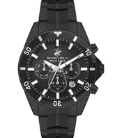 Beverly Hills Polo Club Men's watch, Black Dial, Black Stainless Steel Strap, Wrist Watch,BP3500X.650