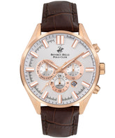 Beverly Hills Polo Club Men's watch, Silver Dial, Brown Leather Strap, Wrist Watch,BP3504X.432