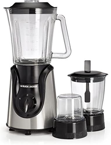 Black+Decker Glass Blender 600W Black/Silver, BX600G Blender BL-BX600G
