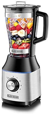 Black+Decker 700W High Speed Premium Blender, with Glass Jar Silver/Black, BX650G Blender BL-BX650G