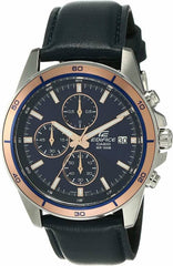 Edifice Men's Watch Standard Chronograph, Blue Dial Blue Leather Band, EFR-526L-2AVUDF