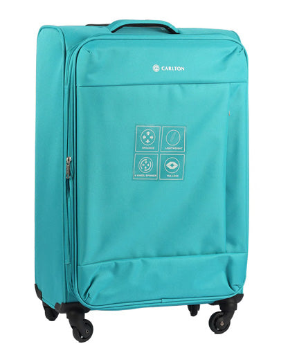 Carlton Elante 80cm, 4 Wheel Soft Top Cabin Luggage Trolley, Turquoise,ELANTE80TQ