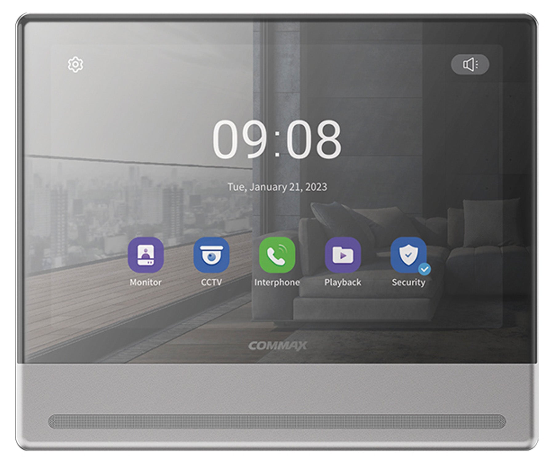 Commax Fine View 10" Handsfree Smart Wall Pad with Memory Record and Smartphone Connectable, Neo Silver, CDV-1004QT
