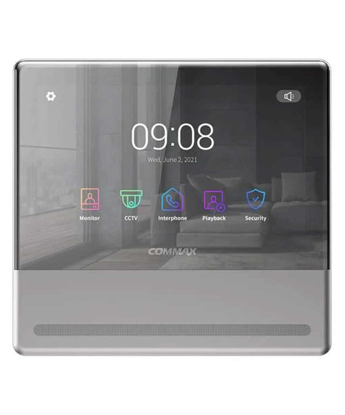 Commax Fine View 7" Handsfree Smart Wall Pad with Memory Record and Smartphone Connectable, Neo Silver, CDV-70QT