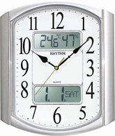 Rhythm Wall Clock, LCD Thermometer, Hygrometer & Calendar Clock, CFG708NR19