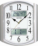 Rhythm Wall Clock, LCD Thermometer, Hygrometer & Calendar Clock, CFG708NR19