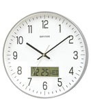 Rhythm Wall Clock, Analog Clock & LCD Display with Day & Date Display, CFG723NR19
