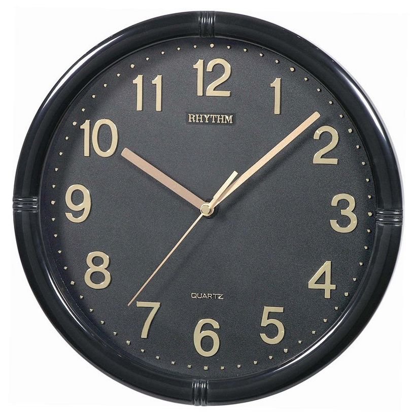 Rhythm Wall Clock, Basic Clock With 3D Numerals Dial, CMG434NR02