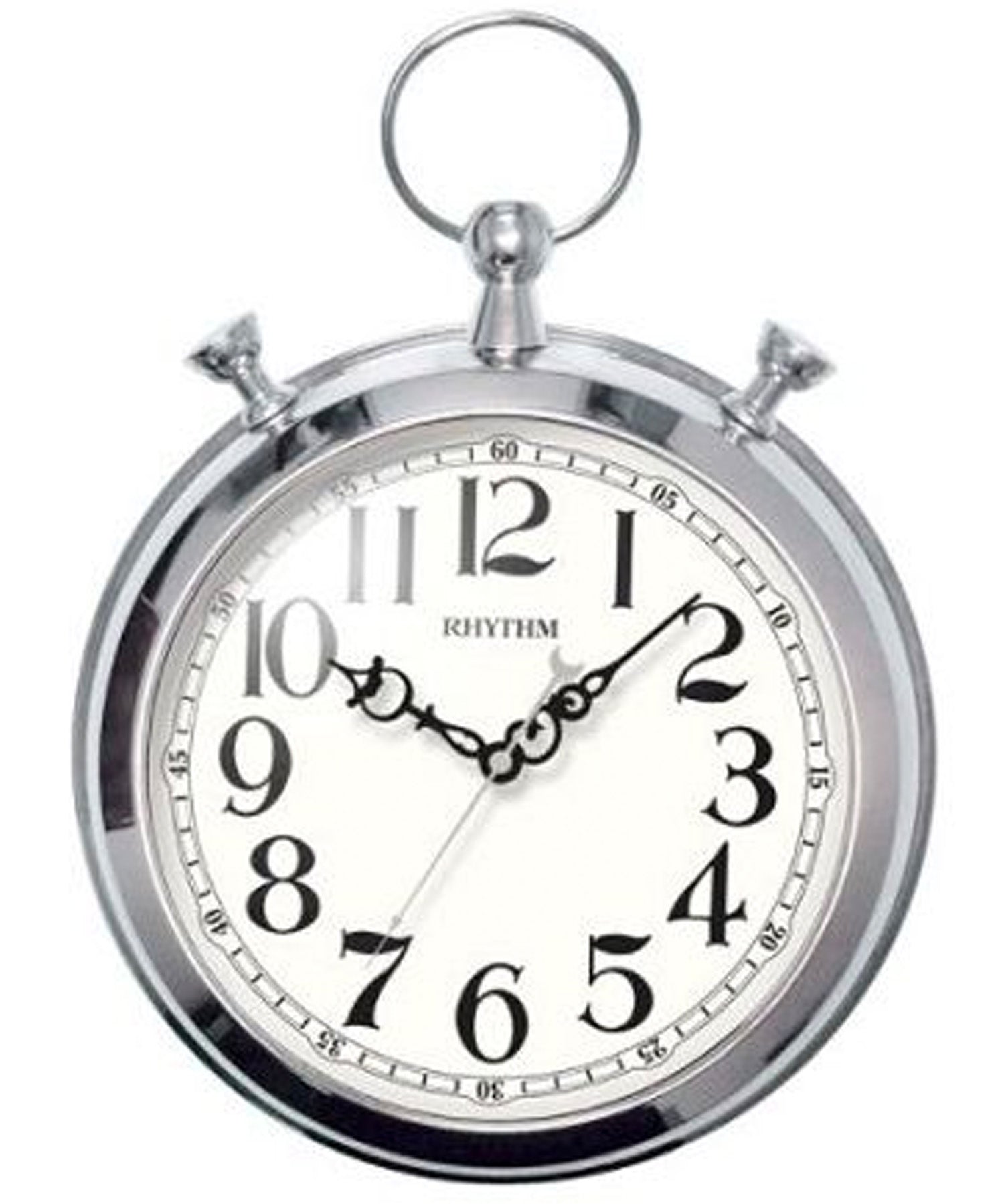 Rhythm, Metal Stopwatch Style Wall Clock, CMG571NR19