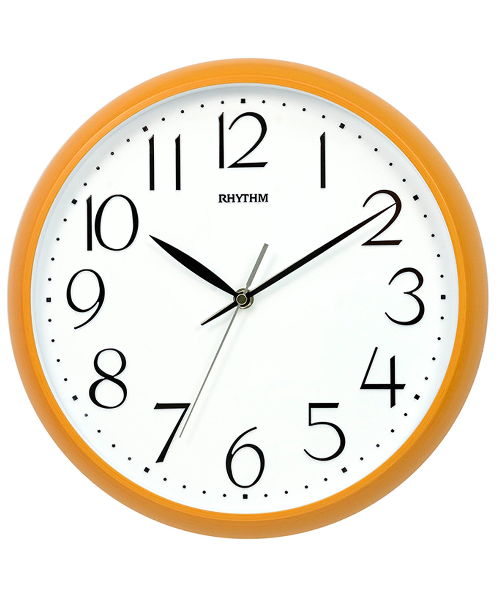 Rhythm Wall Clock, Analog Clock White Dial Light Brown Wooden Case, CMG578NR07