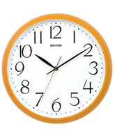 Rhythm Wall Clock, Analog Clock White Dial Light Brown Wooden Case, CMG578NR07