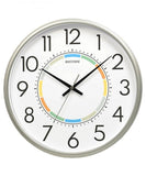 Rhythm Wall Clock, Analog White Dial Silver Case, CMG595NR66