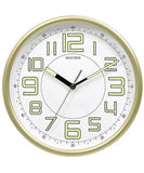 Rhythm Wall Clock, Analog Clock White Dial gold Case, CMG596NR18