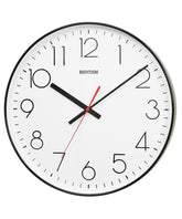 Rhythm Wall Clock, Analog White Dial Black Case, CMG602NR02