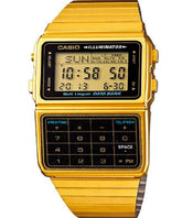 Casio Men's watch, Gold Stainless Steel Digital Band with Calculator, DBC-611G-1DF
