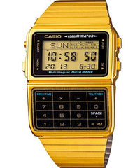 Casio Men's watch,  Gold Stainless Steel Digital Band with Calculator, DBC-611G-1DF