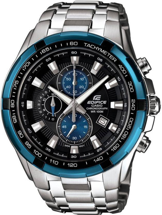 Edifice men analog watch, blue dial with comfortable strap, model GS-EF-539D-1A2VUDF, Bahrain