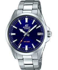 Edifice Men's Watch Analog, Blue Dial Silver Stainless Band, EFV-100D-2AVDF