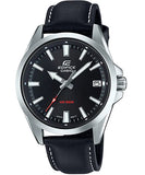 Edifice Men's Watch Analog, Black Dial Black Leather Band, EFV-100L-1AVDF