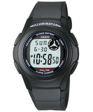 Casio unisex analog watch, black dial with comfortable strap, model CS-F-200W-1ADF, Bahrain