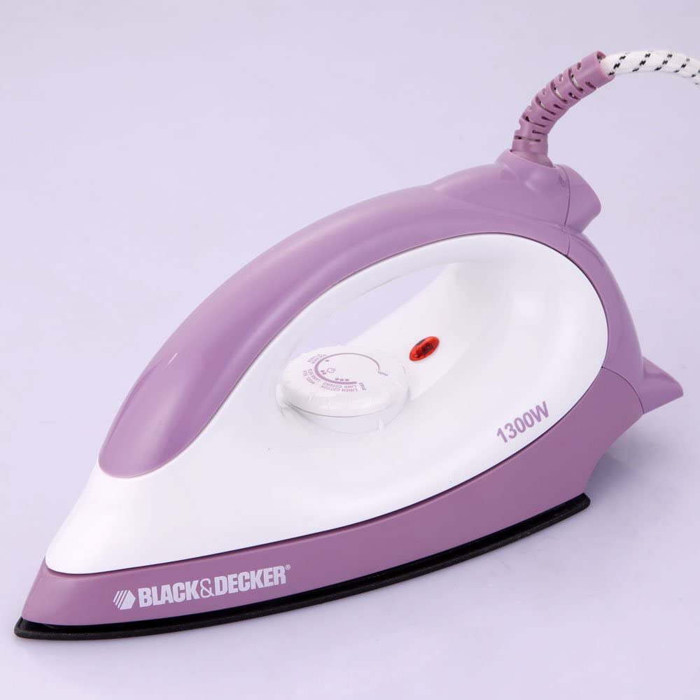Black+Decker, 1300W Dry Iron with Overheat Protection, Pink, F1500