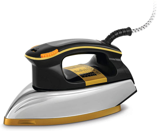 Black+Decker 1200W Heavy Weight Dry Iron, Black and Gold, F550 Iron BL-F550