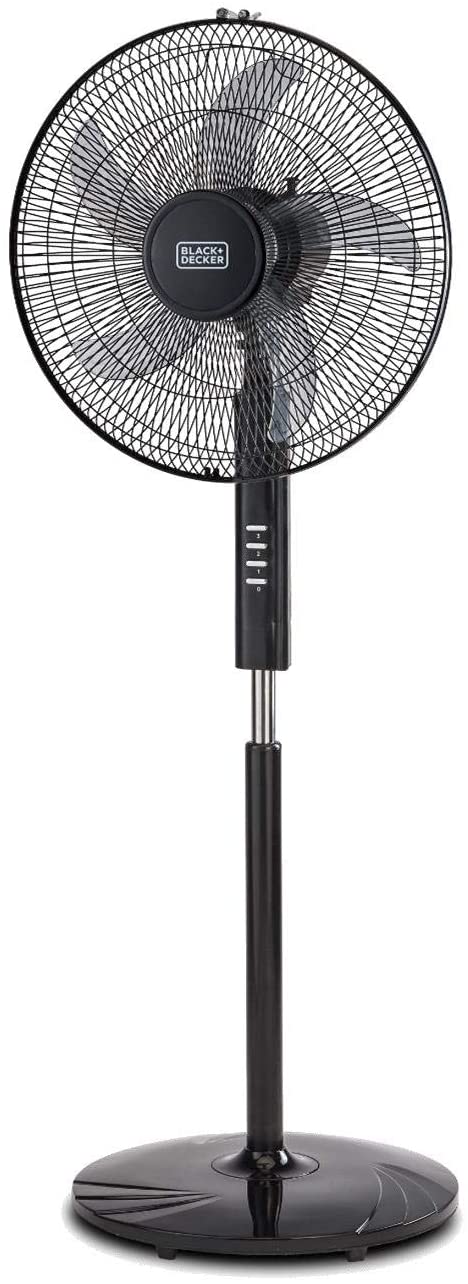 Black+Decker, 16 Inch Stand Fan with Remote, Black, FS1620R