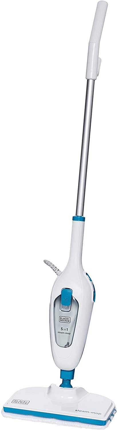 Black+Decker 5-in-1 Steam Mop with Superheated Steam, 1300W, Swivel Head with 5 Accessories, FSMH13E5 Steam Mop BL-FSMH13E5