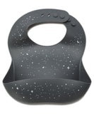 Milk It Baby Printed Bib Galaxy Grey, 100% Food Grade Silicone Bib, MI-SBGG009