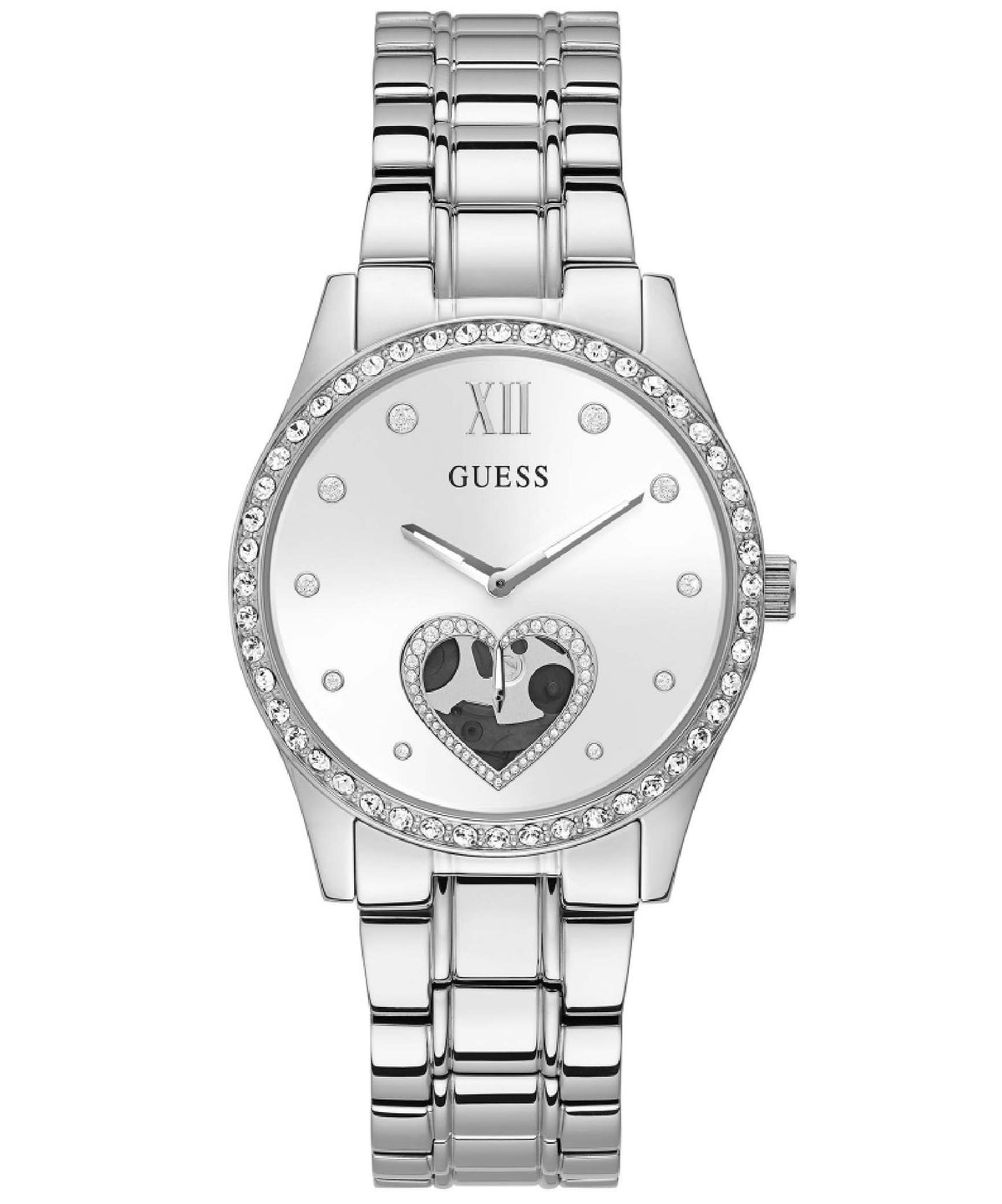 Guess, Women's Watch Analog, Be Loved Silver Dial Silver Stainless Band, GW-GW0380L1