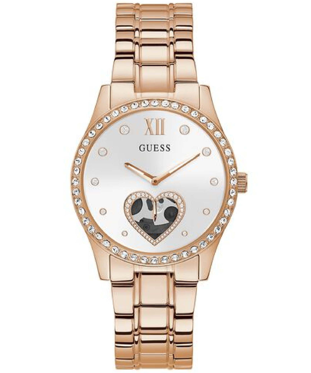 Guess, Women's Watch Analog, Be Loved White Dial Rose Gold Stainless Band, GW-GW0380L3