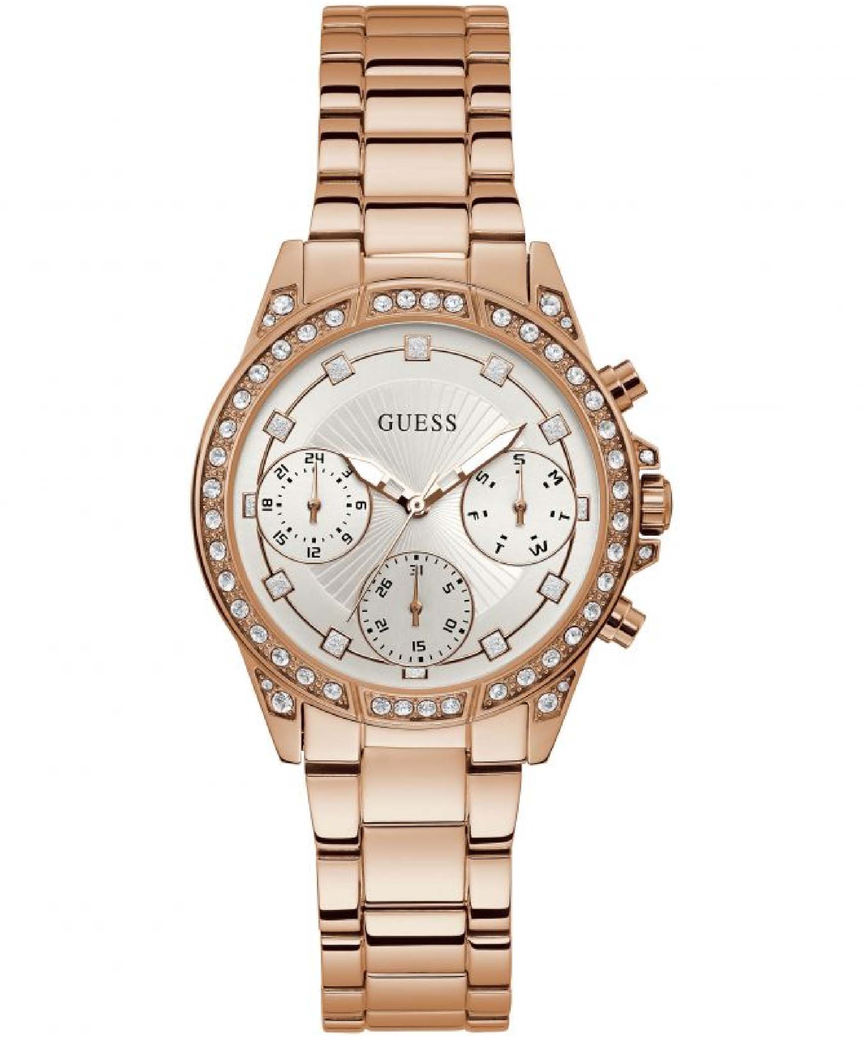 Guess, Women's Watch Analog, Silver Dial Rose Gold Stainless Band, GW-W1293L3