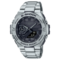 G-Shock Solar powered Smartphone Link, Grey Dial Silver Metal Band Watch for Men, GST-B500D-1A1DR