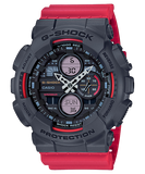 G-Shock Men's Watch Analog & Digital Combo, Black Dial Red Resin Band, GA-140-4ADR