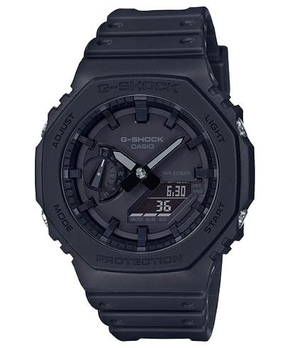 G-Shock men analog watch, black dial with comfortable strap, model GS-GA-2100-1A1DR, Bahrain